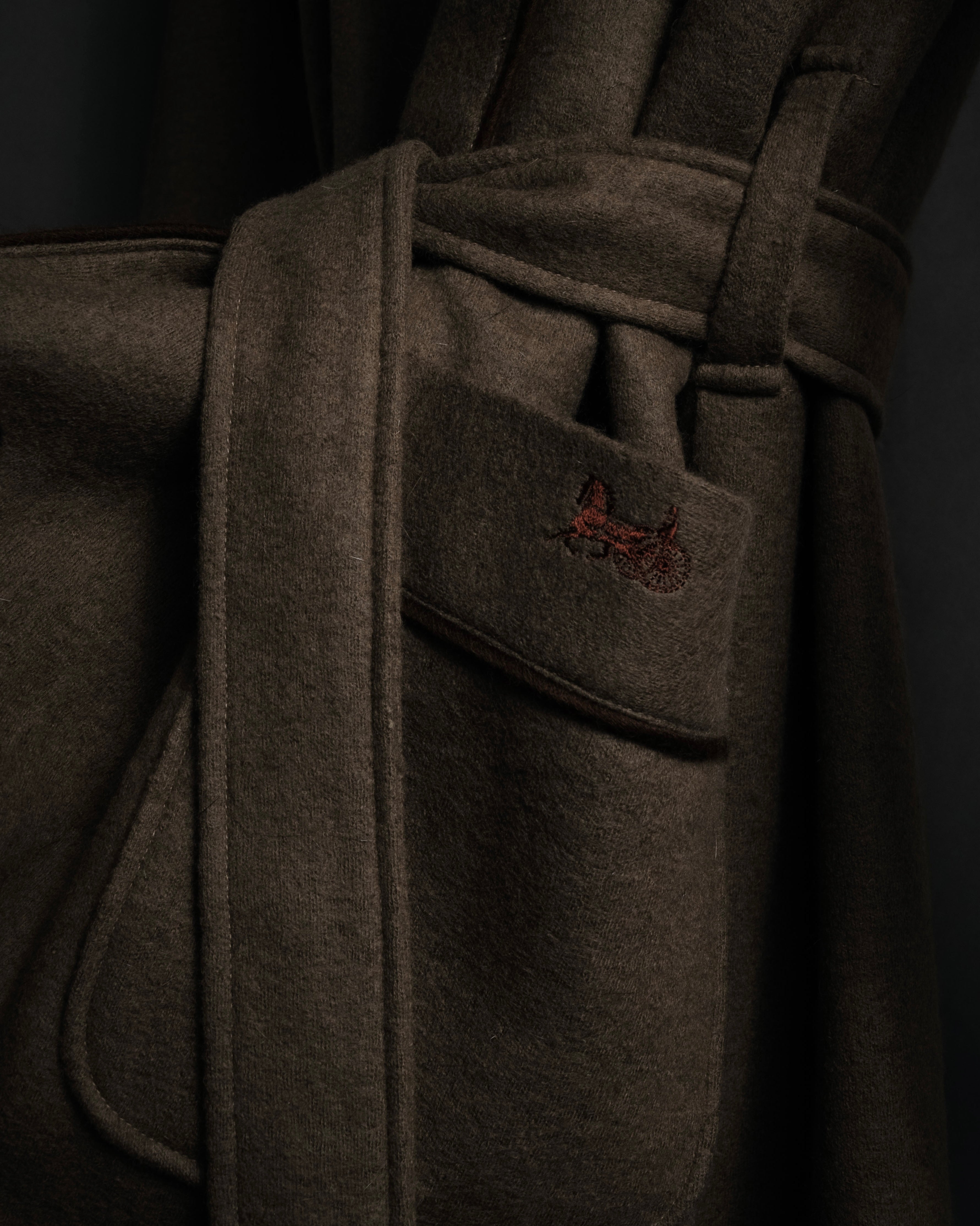 "CELINE" 70’s-80’s Archive sulky embroidered gown coat