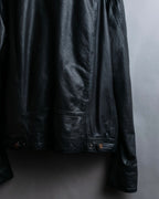 "DIESEL" Oversized stand collar lamb leather jacket