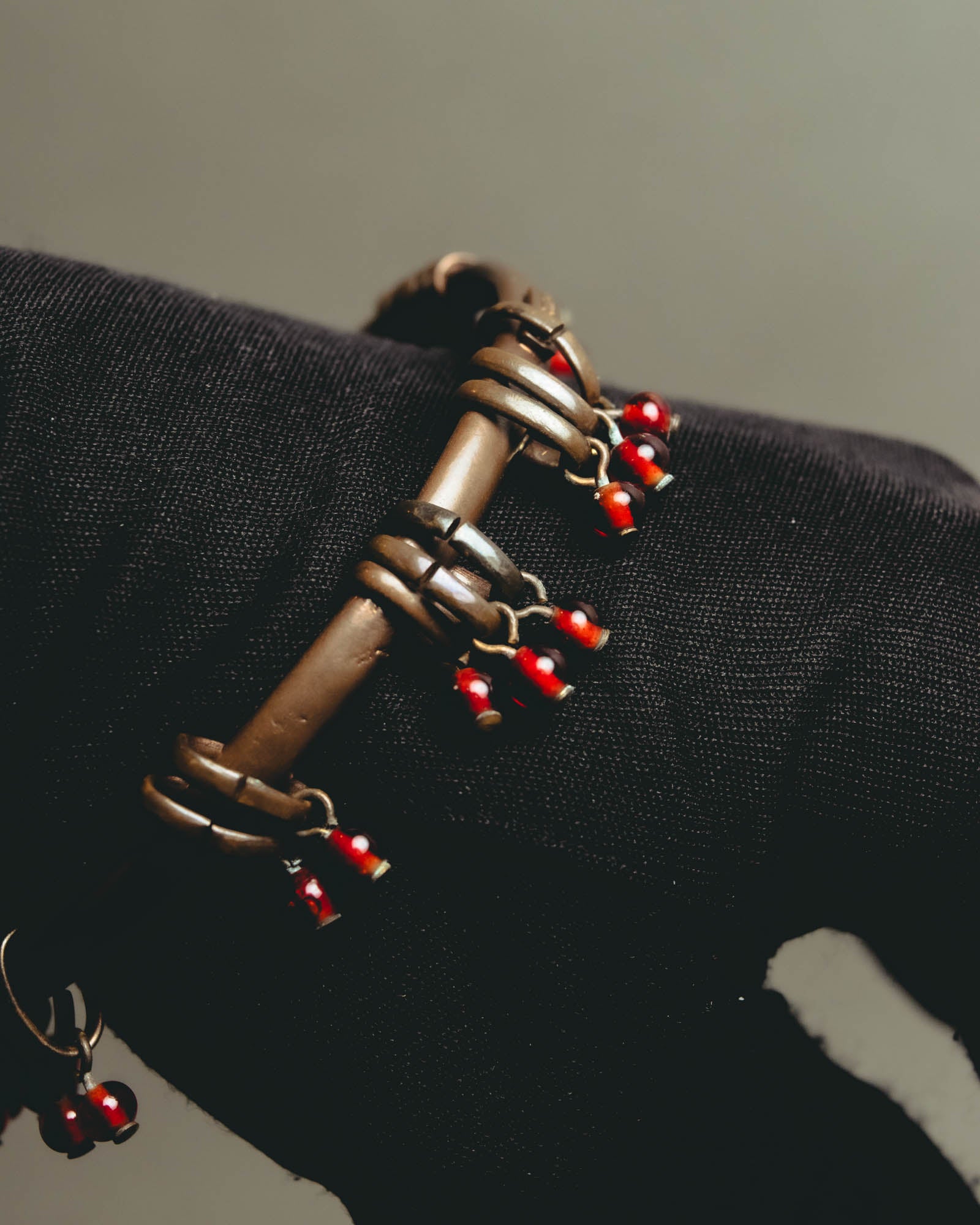 "Jean Paul Gaultier" 90's-00's Sculptural red bead bangle