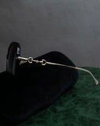 "GUCCI" Horsebit motif temple design big square frame sunglasses