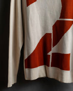 "Salvatore Ferragamo" 2 numbering graphic design intarsia knit