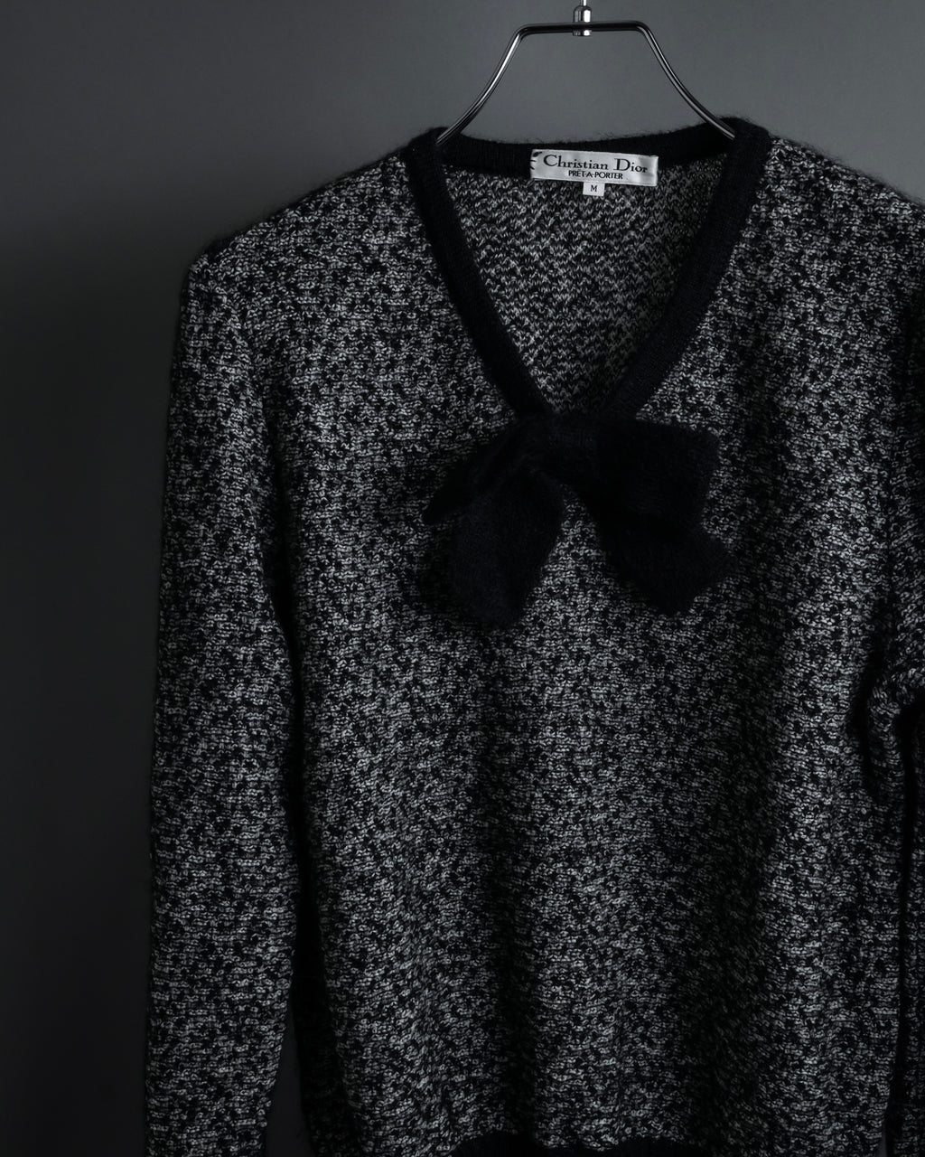 "Christian Dior PRETA PORTER"
Ribbon design mixed yarn knit pullover