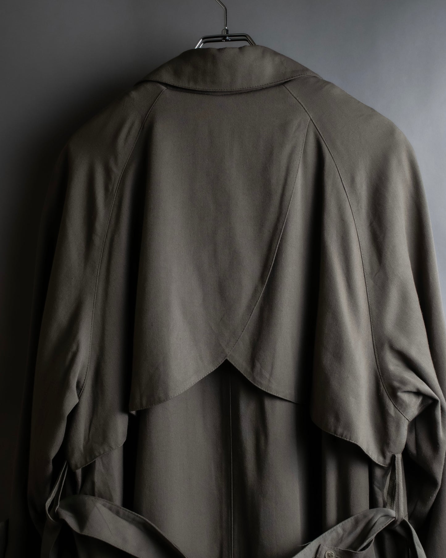 "Vintage matte texture long trench coat"