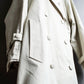 "MARILYN DE PEREL" Covered button detail  Ivory feminine trench coat