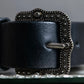 "GUCCI" Cat head motif stud design leather bracelet