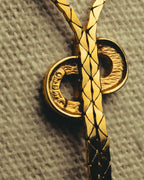 "Christian Dior" 80's-90's Gold tone rhinestone cd lariat necklace