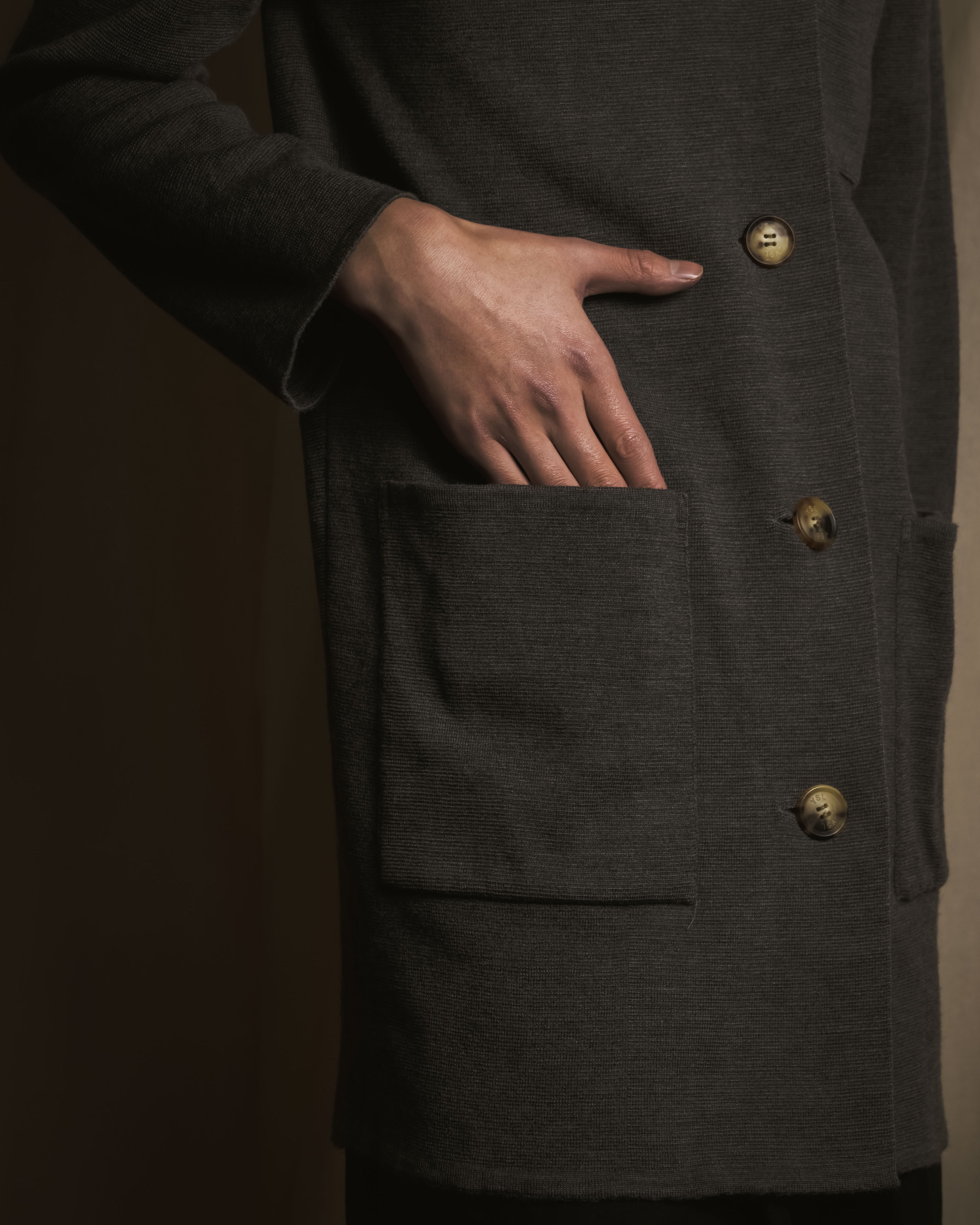 伊夫·圣罗兰 90年代连帽羊毛针织夹克