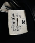 –SPECIAL– "HERMES" 00’s Leather-trimmed viscose evening shirt