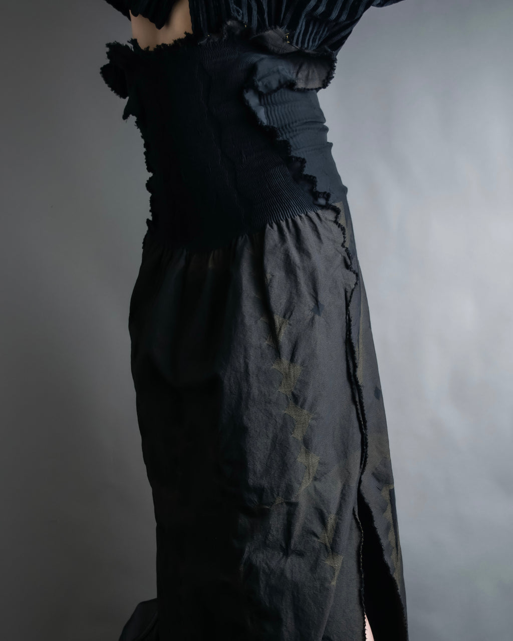 "A-POC" Wrap design high slit skirt