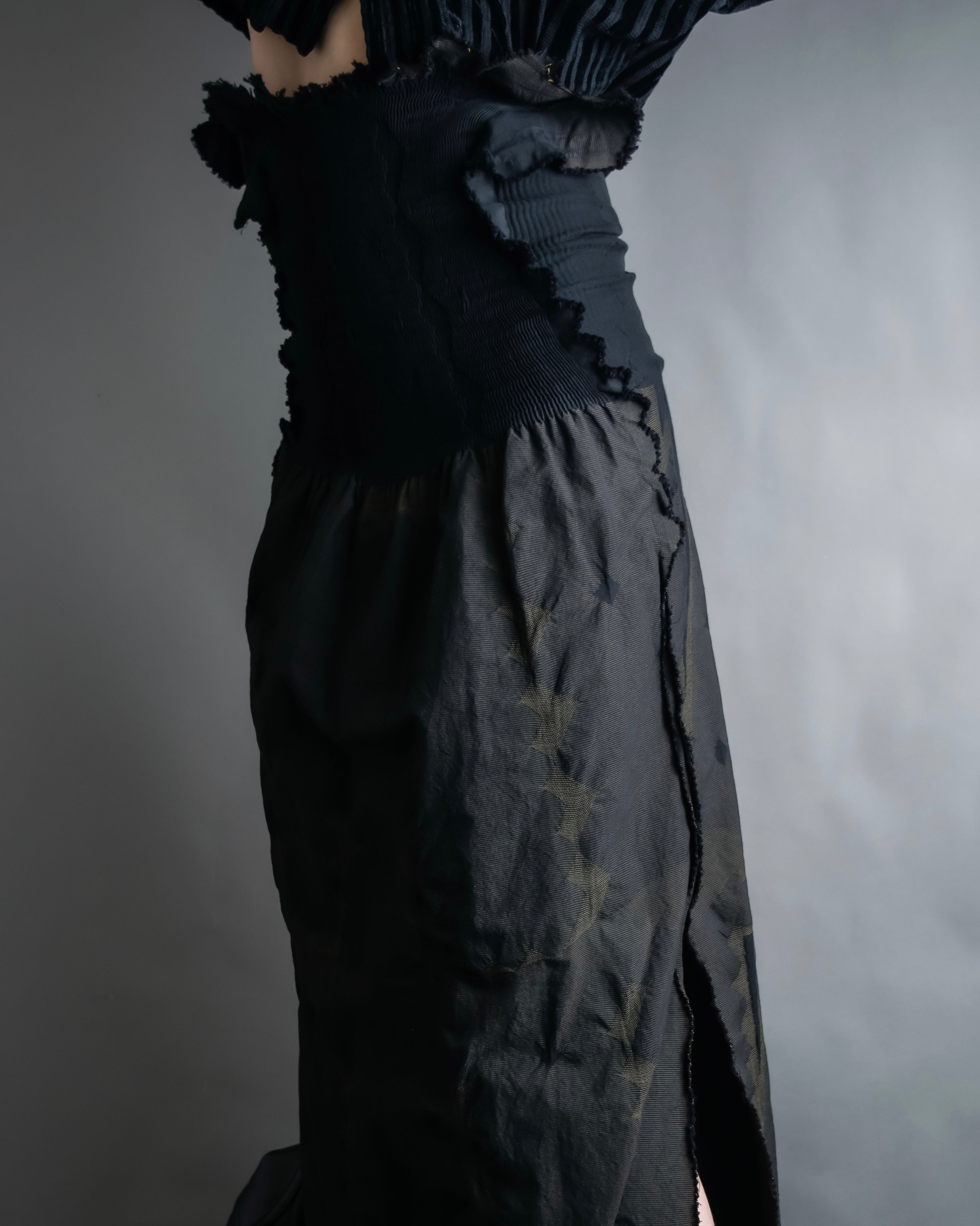 "A-POC" Wrap design high slit skirt