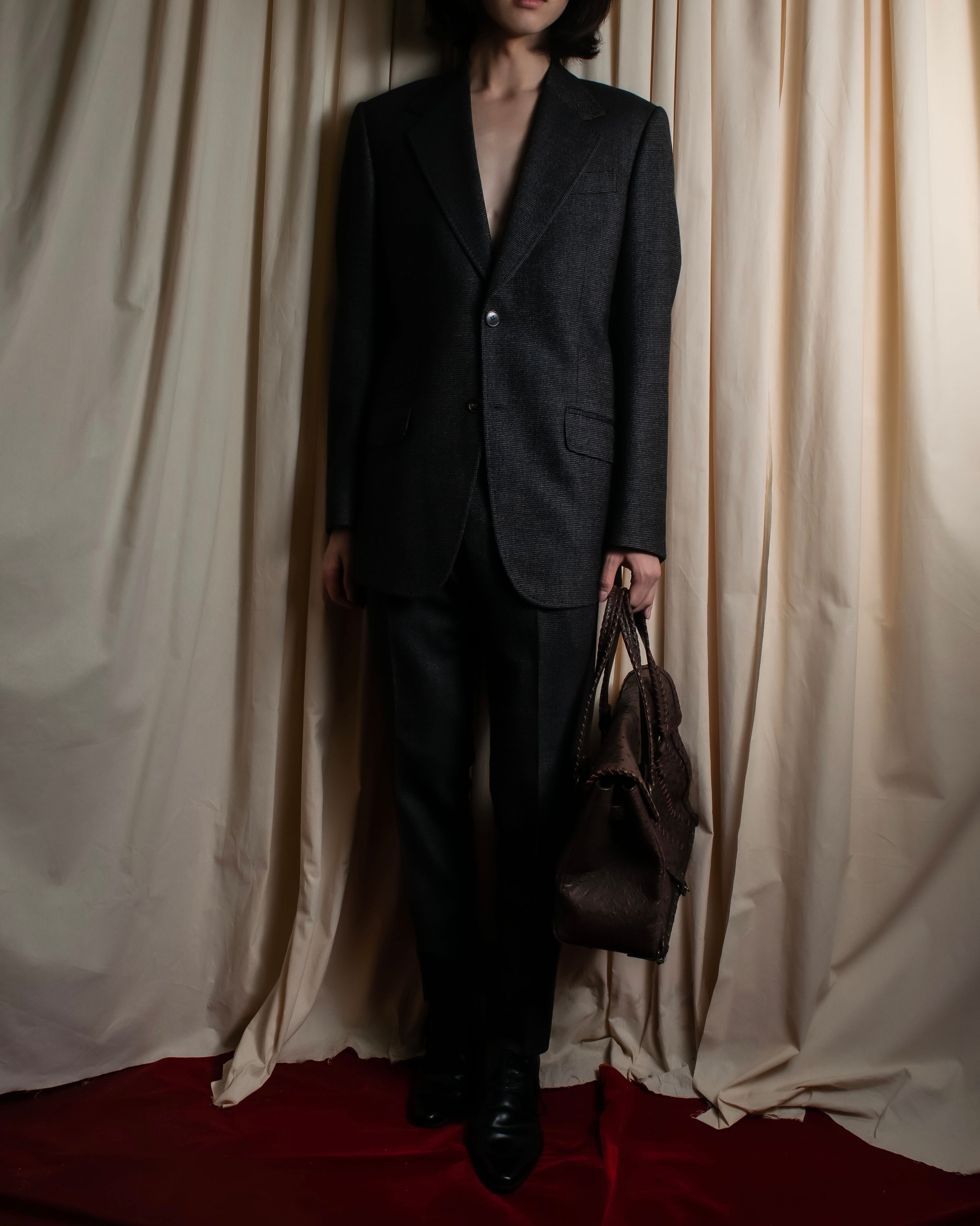 "GUCCI" 90's Tom Ford period bird eye weave set up