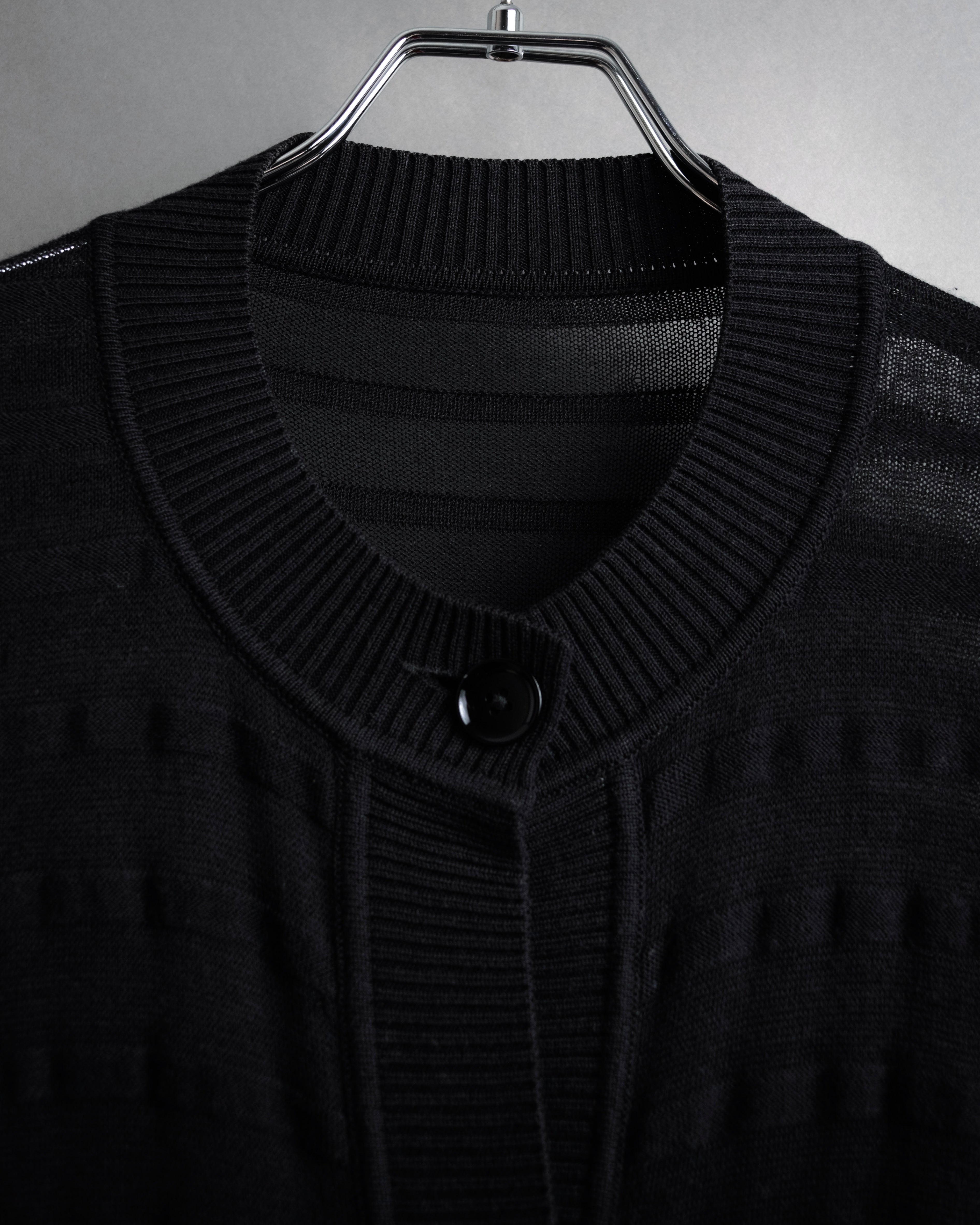 “Maison Martin Margiela” 2000’s Sheer shadow stripe long cardigan