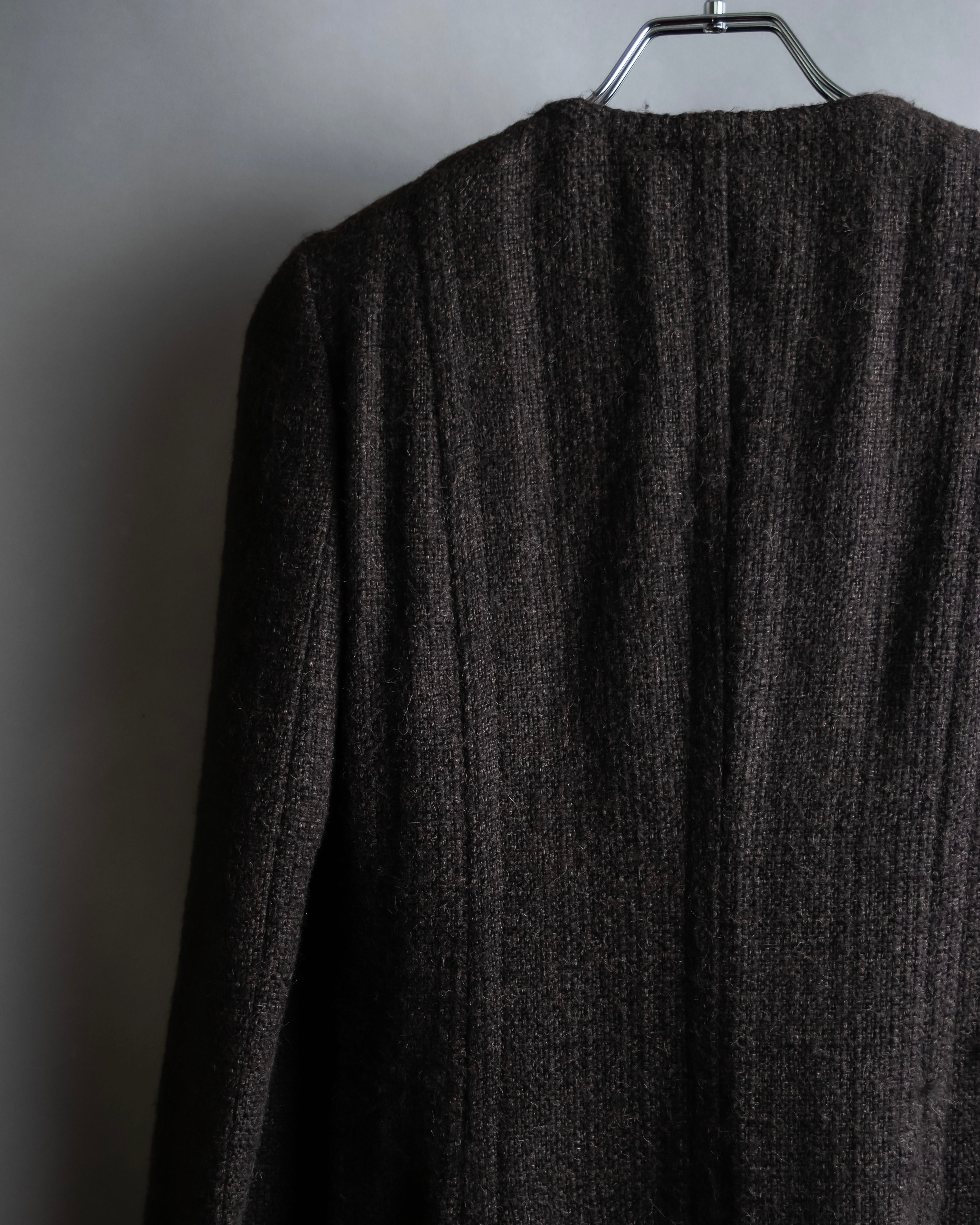 "DOLCE & GABBANA" Fringe scarf included double-breasted coat