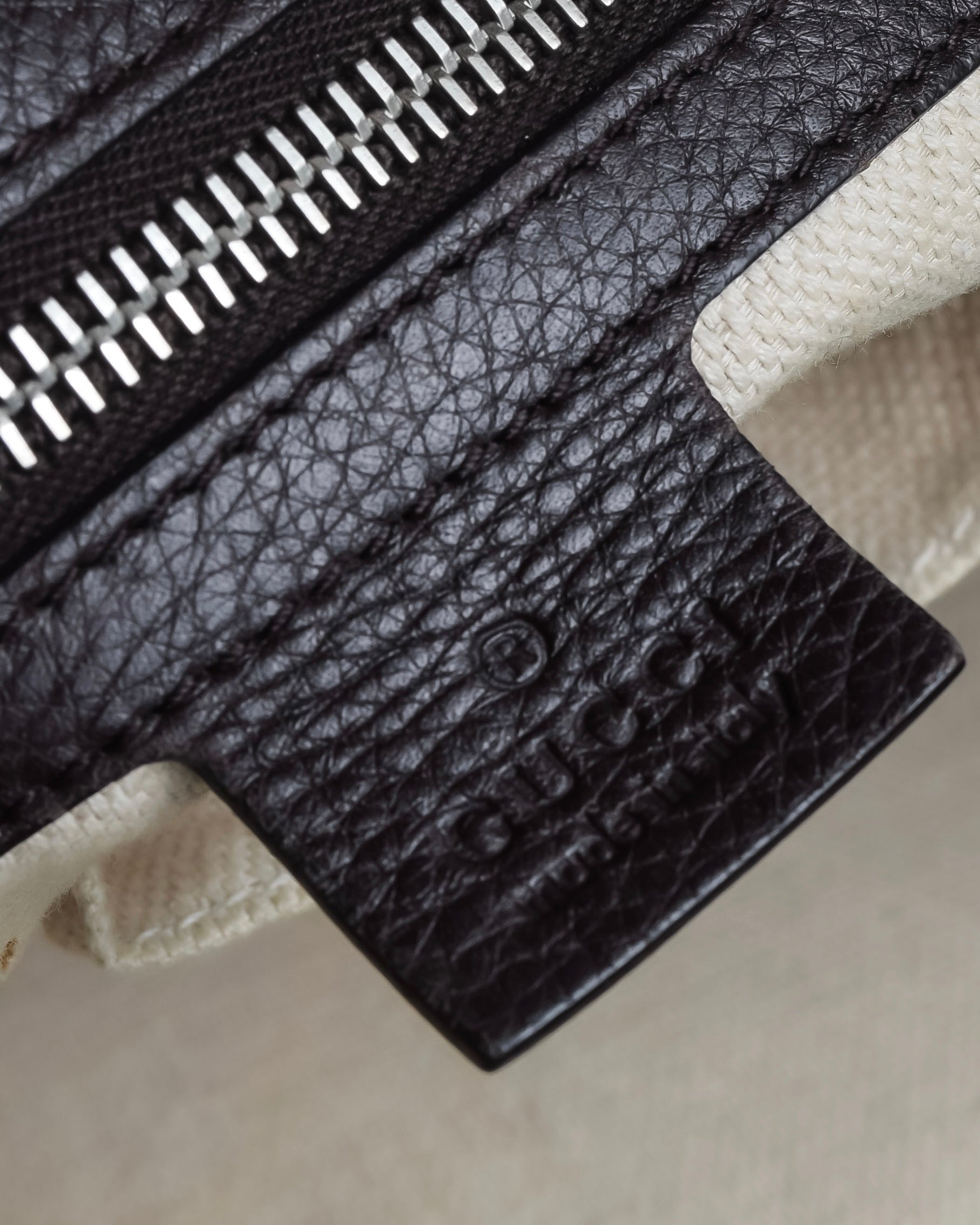 "GUCCI" GG pattern canvas leather combination boston bag