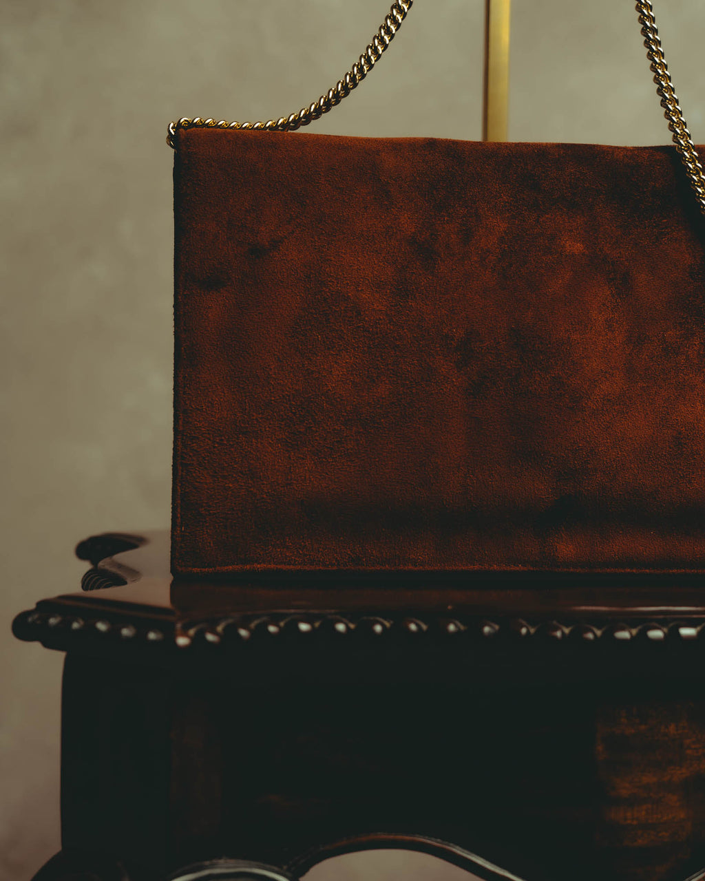 -SPECIAL- “LOEWE” 80’s-90’s embossed anagram suede shoulder bag