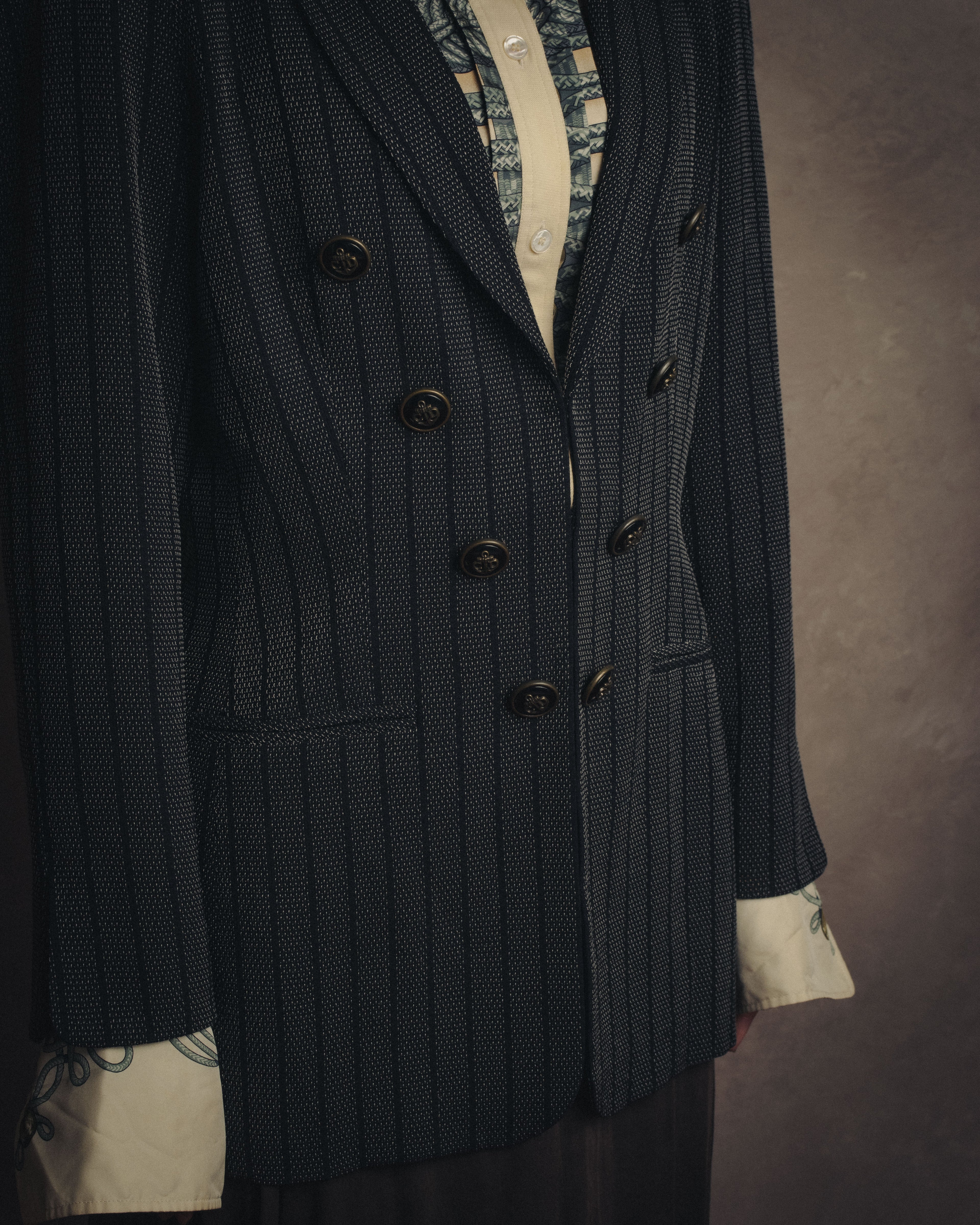 -SPECIAL- “Christian Dior” 90’s Naval motif double breasted jacket