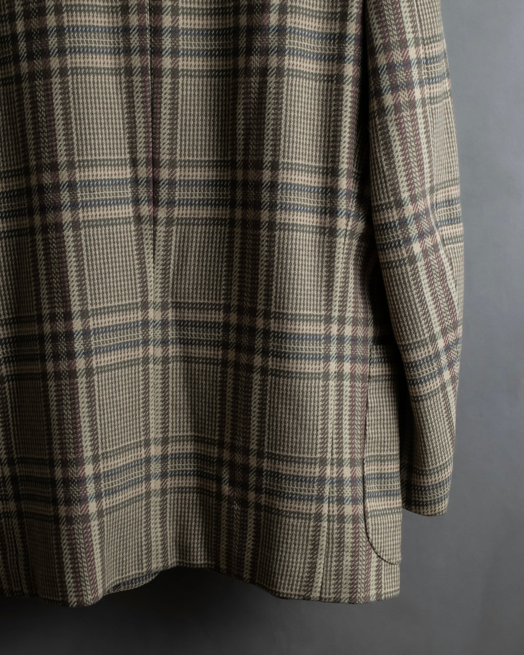 "BURBERRYS" Windowpane pattern tweed tailored jacket