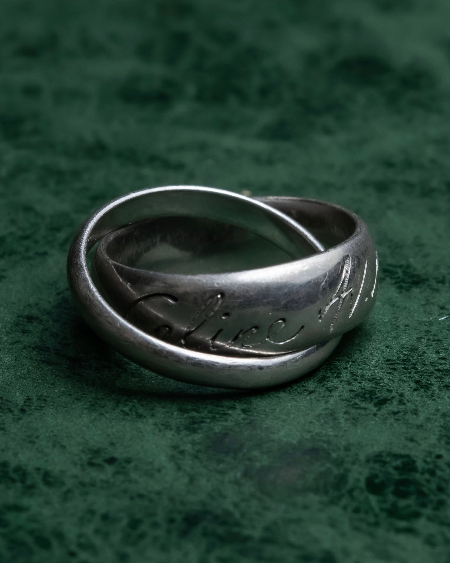 “Celine” Silver 925 engraved double ring