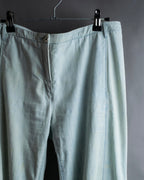 "CHANEL" Coco Mark button detail washed flared denim