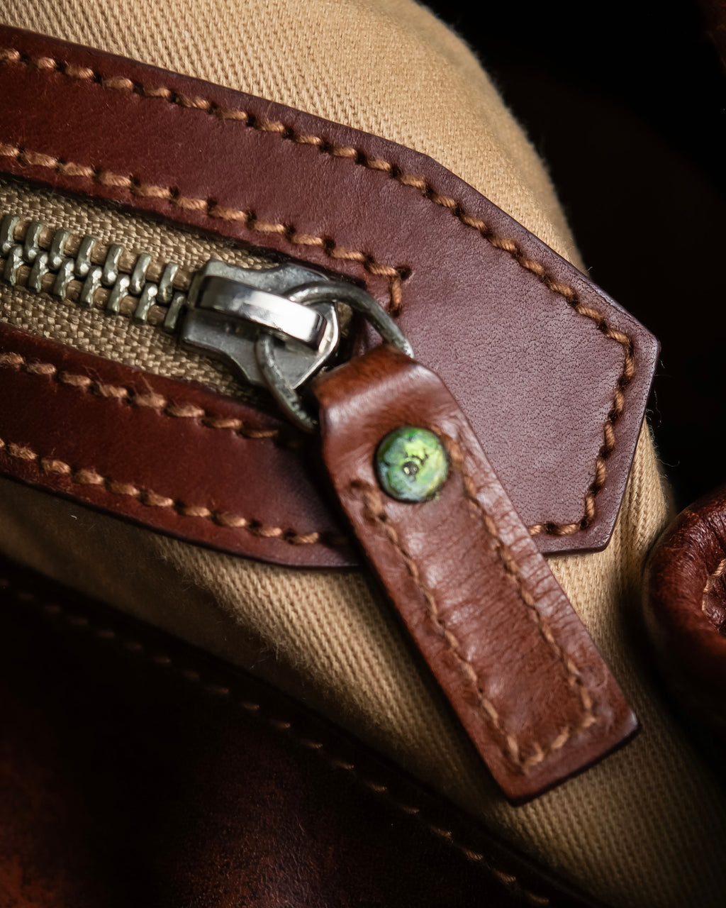 "Ralph Lauren" Blackwatch check canvas leather combination bag