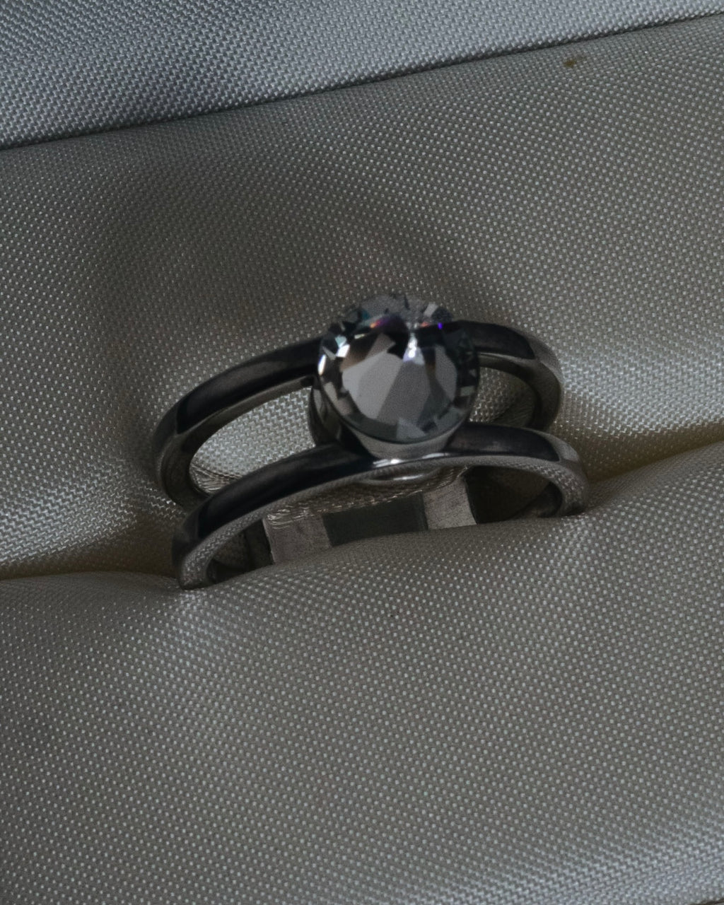 "Christian Dior" 00’s industrial solitaire crystal signet ring