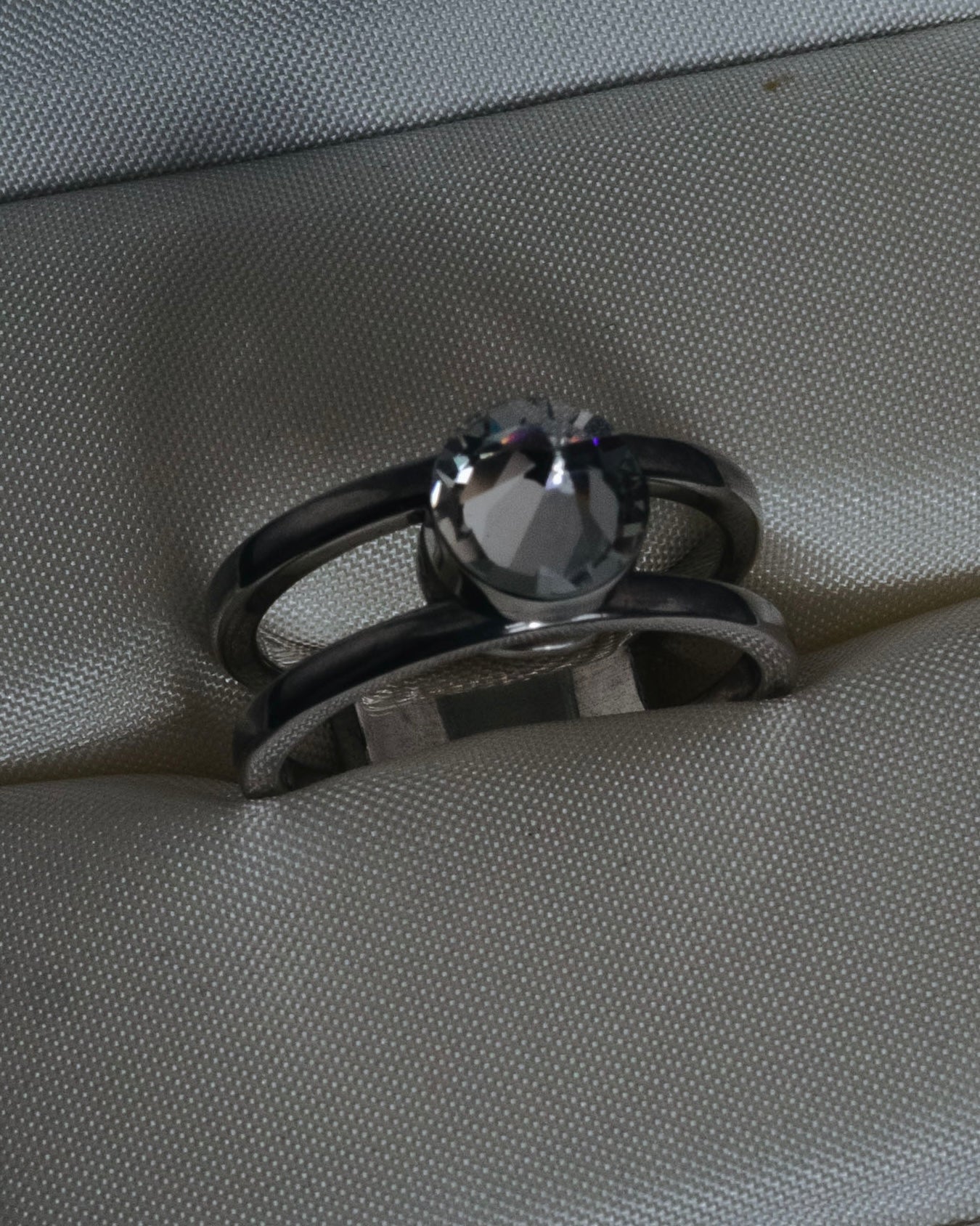 "Christian Dior" 00’s industrial solitaire crystal signet ring