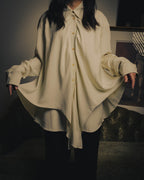 –SPECIAL– “LOEWE” 10’s-20’s Asymmetrically draped silk shirt