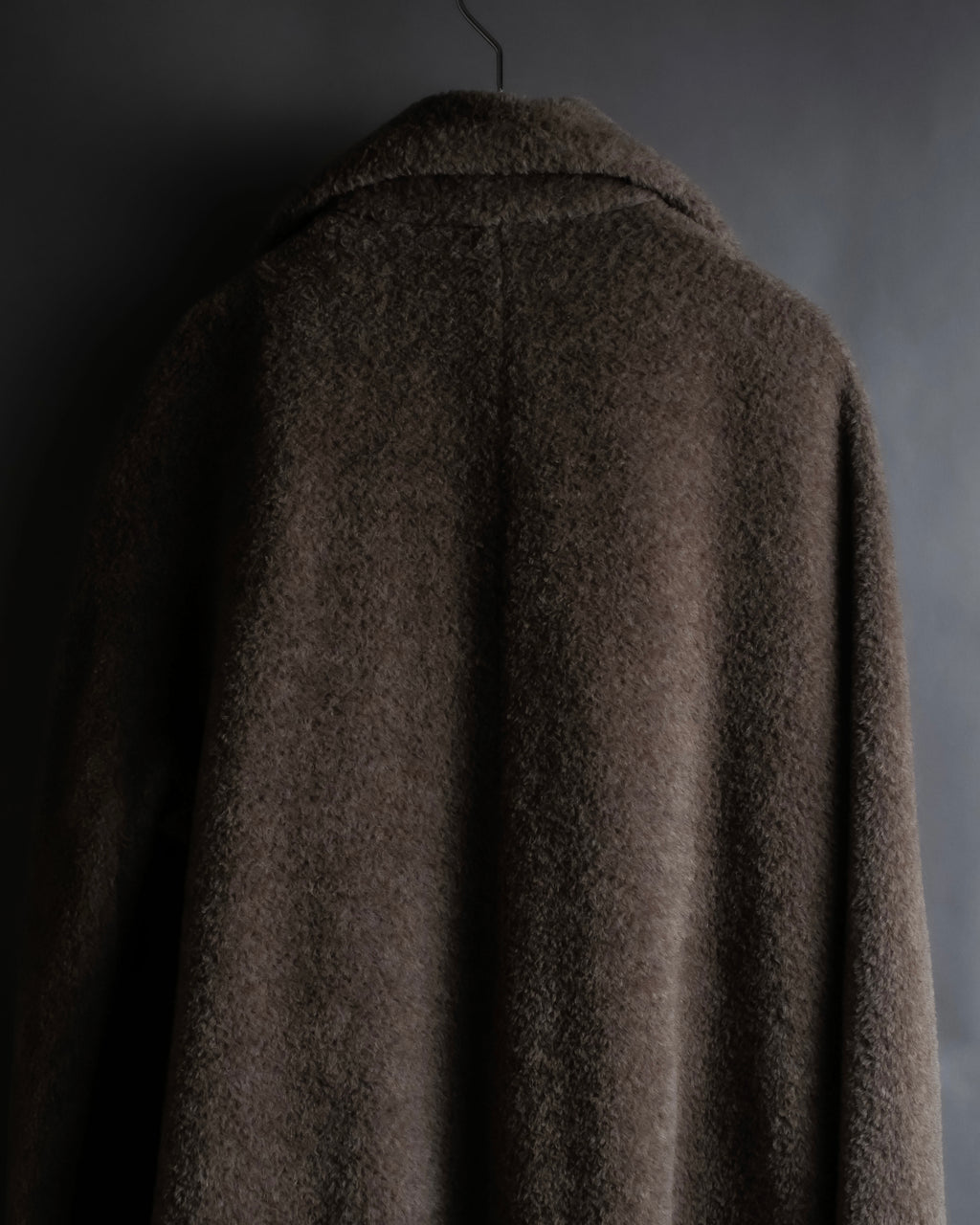 "Max Mara" Alpaca mix brown stand collar long coat