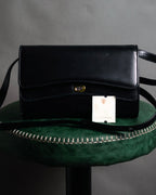 "GUCCI" 70’s-80’s Crest logo leather shoulder bag