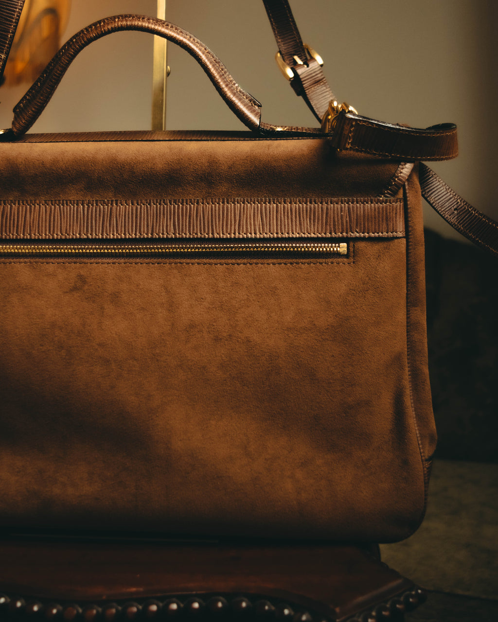 -SPECIAL- “BALENCIAGA” 80’s-90’s suede touch top handle flap bag