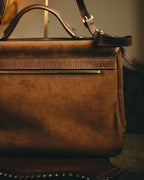 -SPECIAL- “BALENCIAGA” 80’s-90’s suede touch top handle flap bag