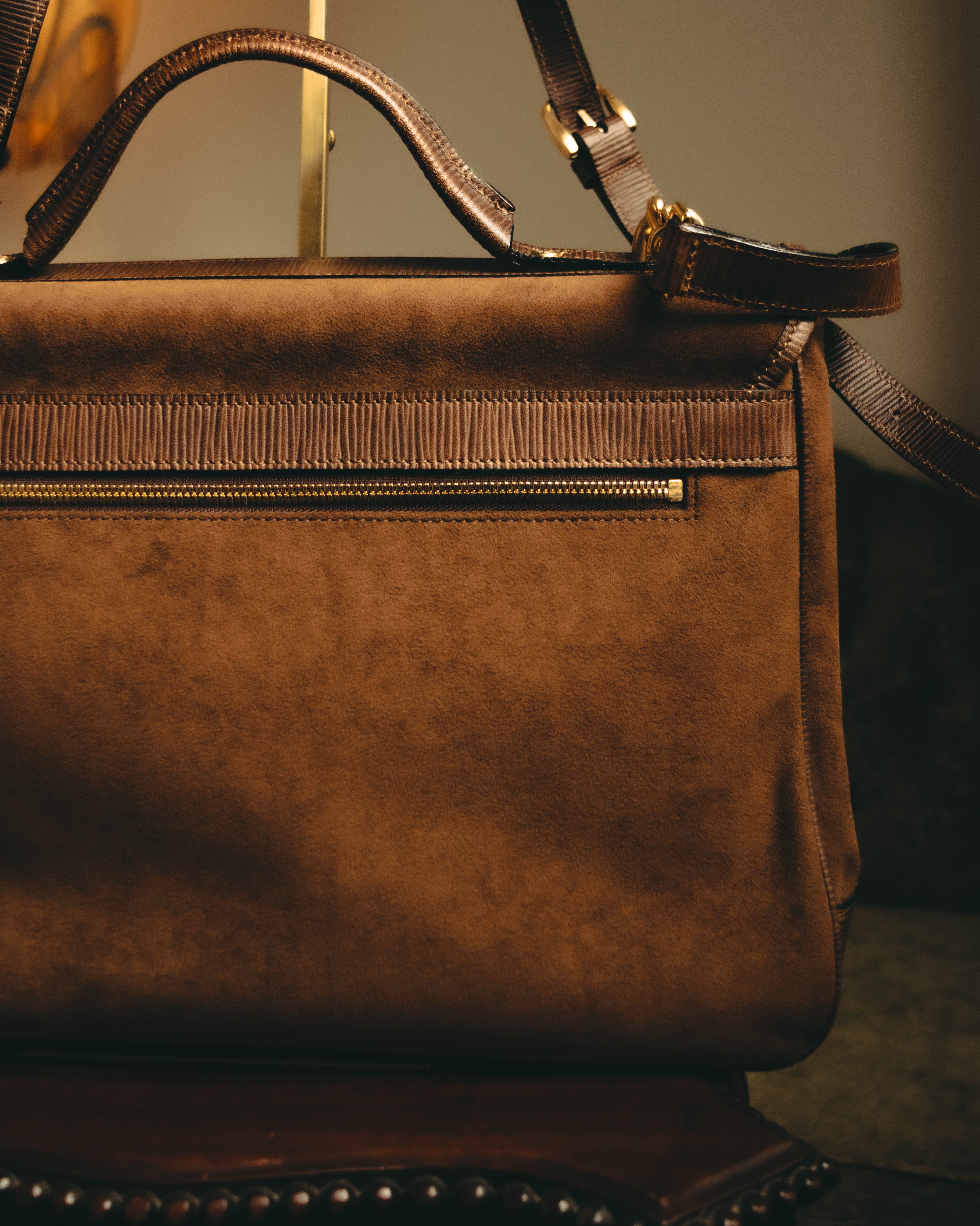 -SPECIAL- “BALENCIAGA” 80’s-90’s suede touch top handle flap bag
