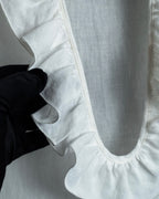 "GUCCI" Michele period ruffle round collar linen pullover shirt