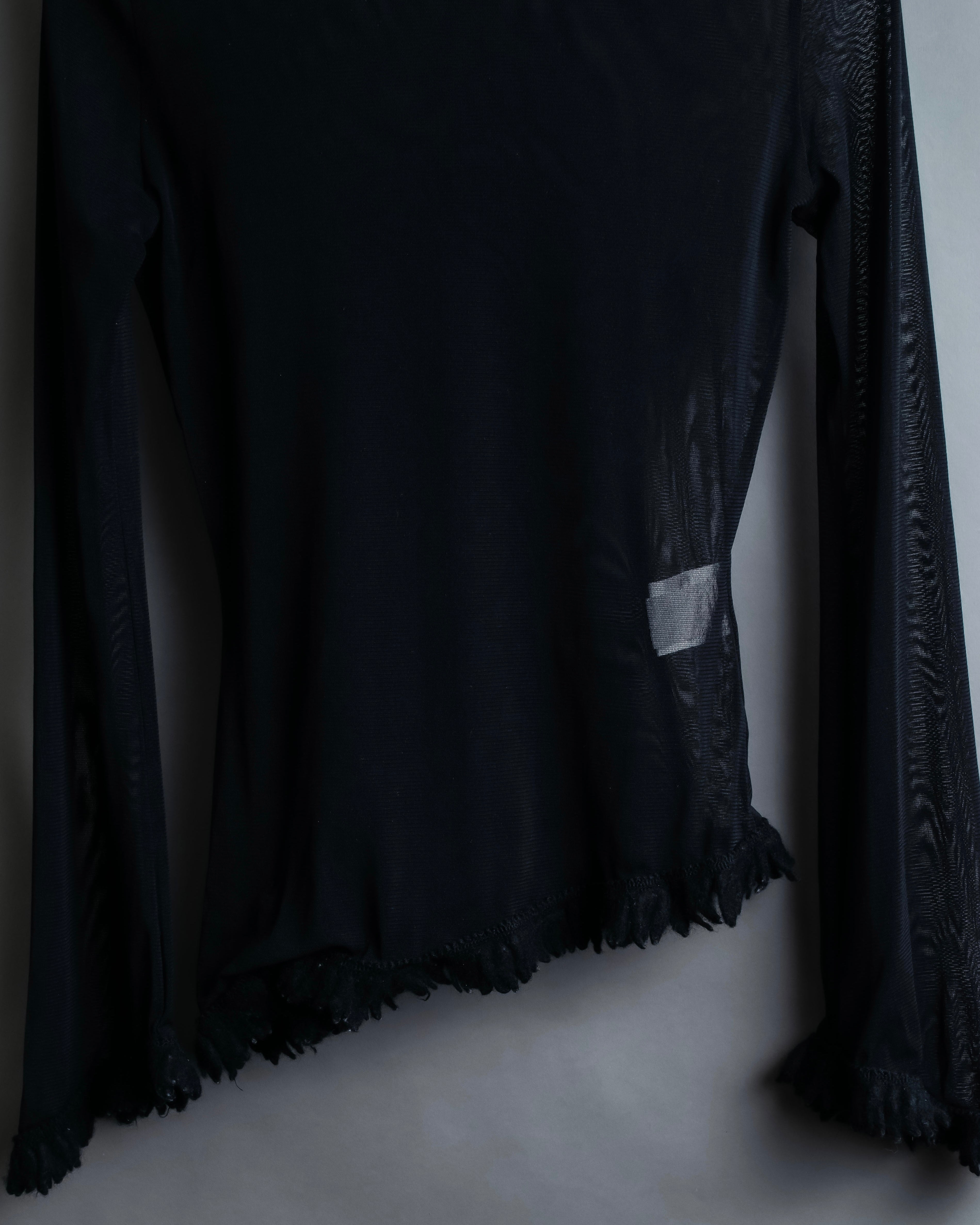 “Jean Paul Gautier” Fringe detailed  asymmetry shear top