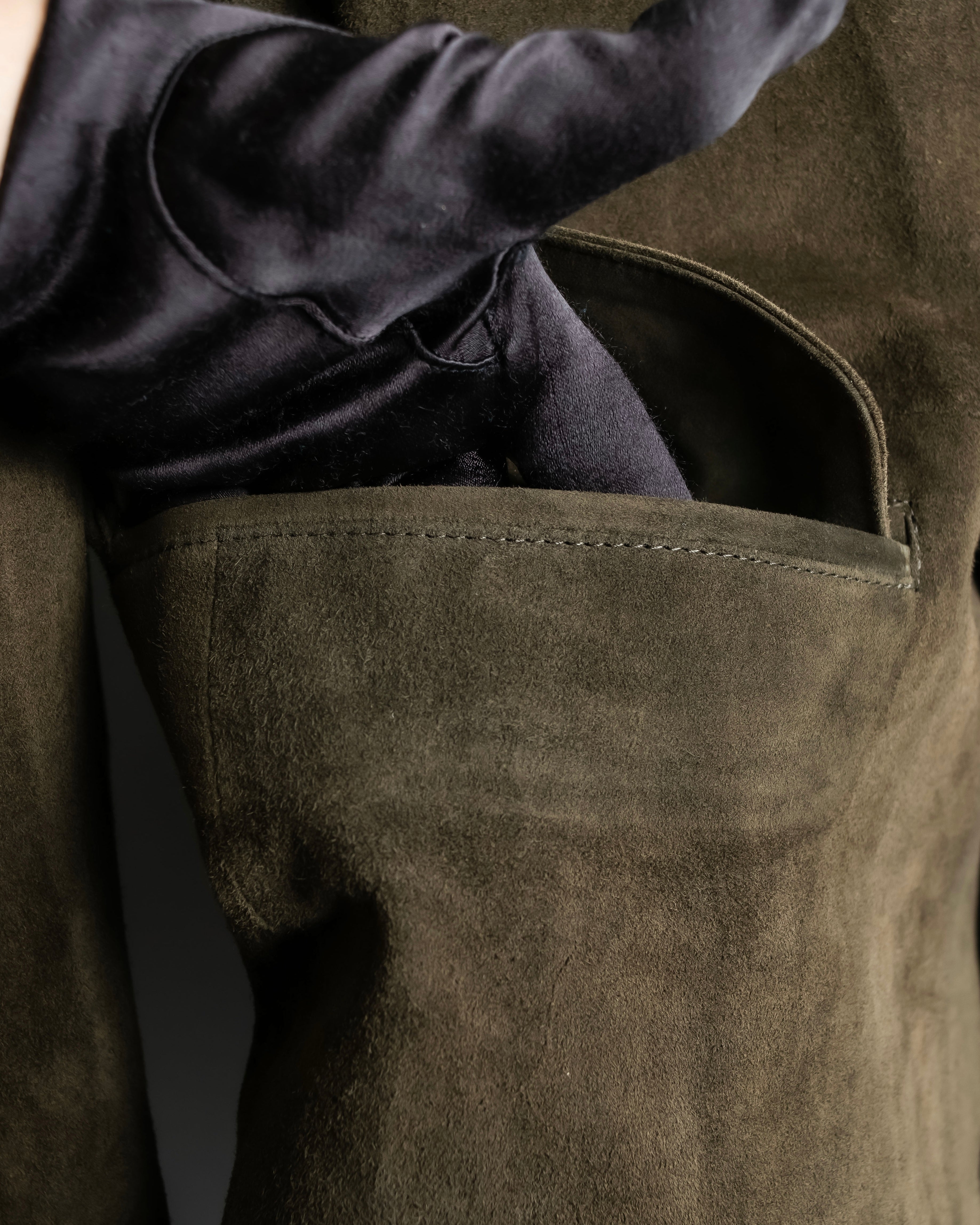 "Christian Dior" Nubuck leather oversized tailored jacket