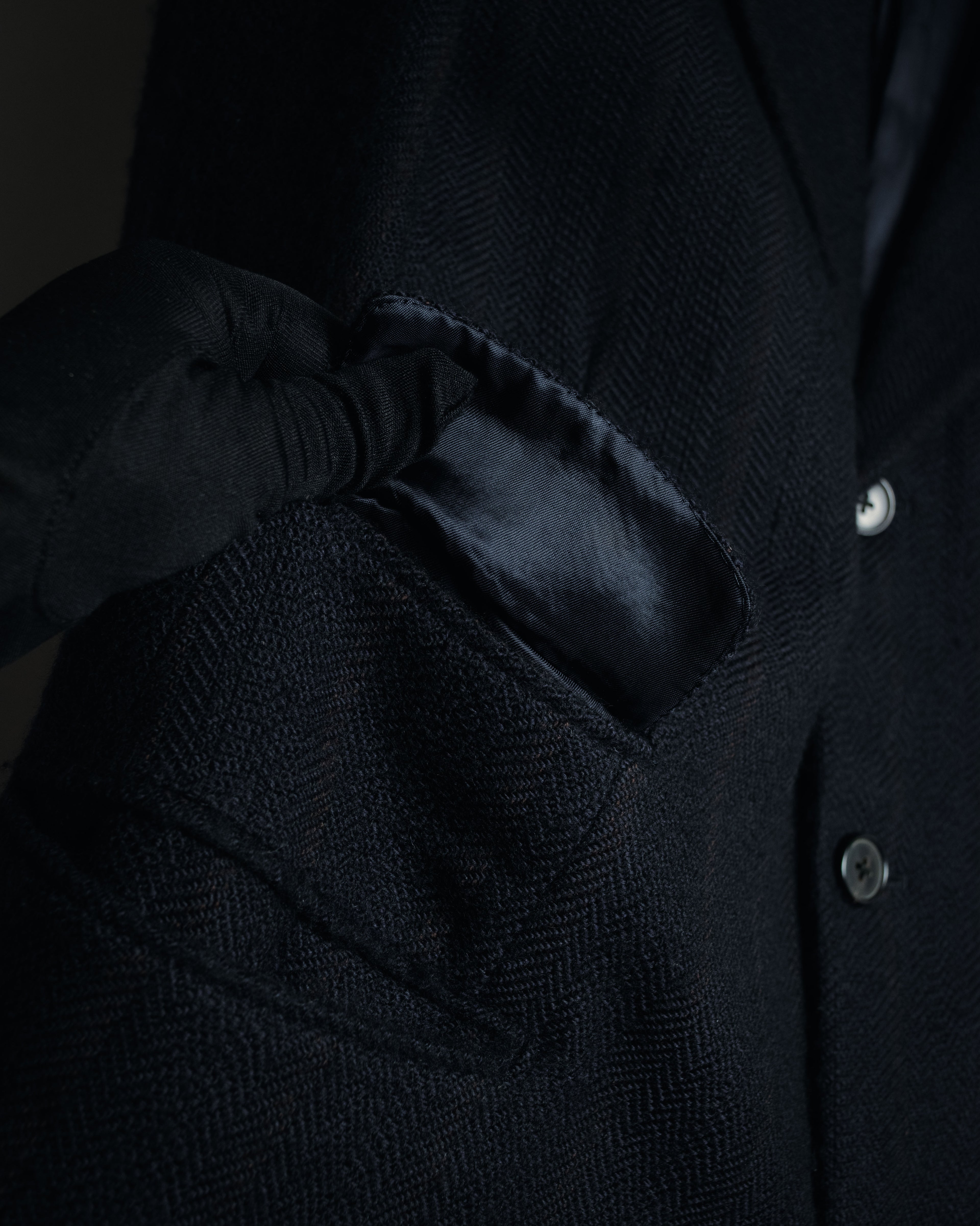 "HERMES" 90’s cashmere blend heritage vip limited tailored jacket