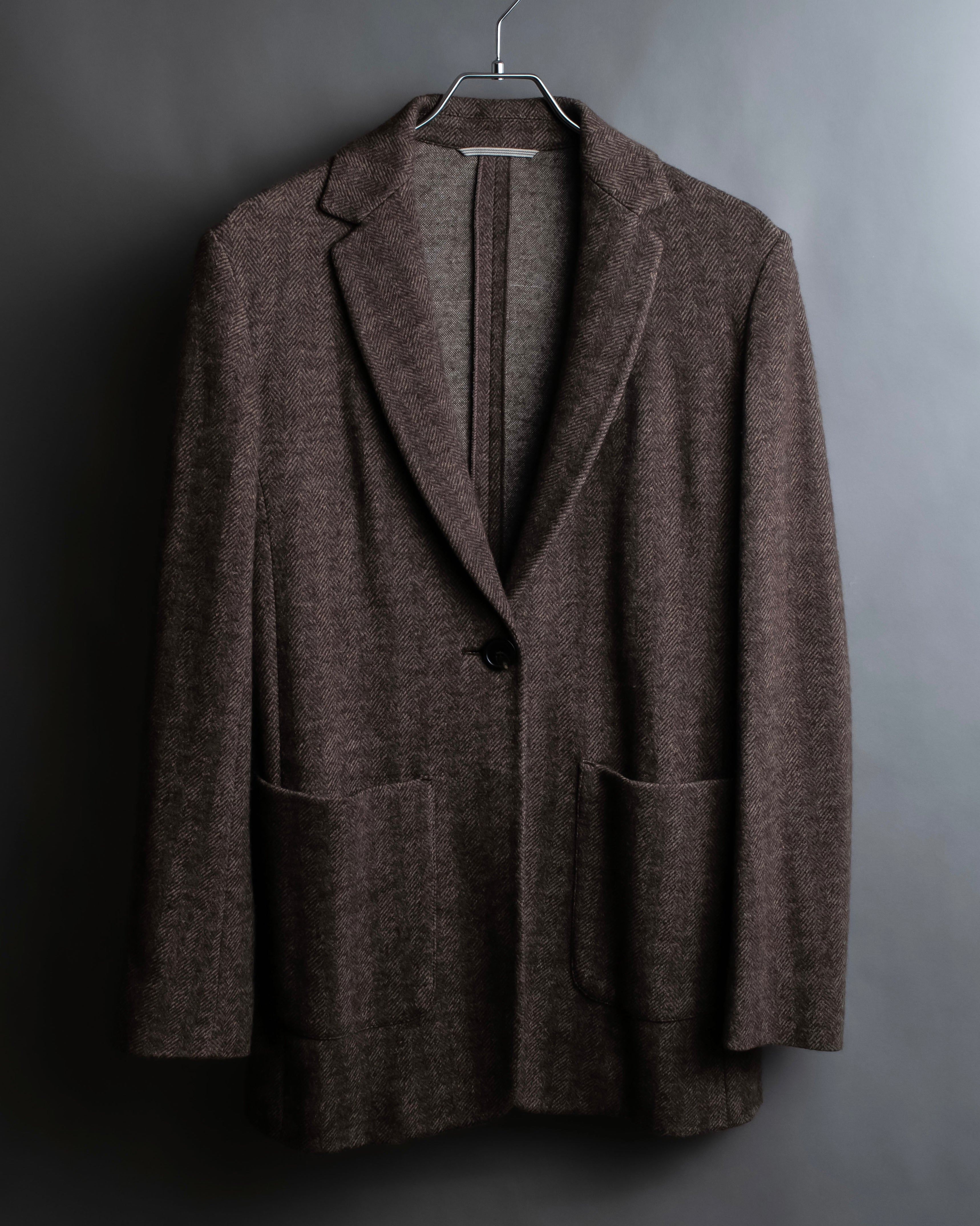 "Weekend Max Mara" Herringbone tailored jacket＆wrap skirt set up