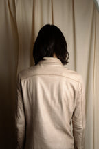 "ISAMU KATAYAMA" Dart-shaped deer leather shirt jacket