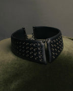 –SPECIAL– "Christian Dior" Late 2000s-2020s Eyelet leather choker necklace