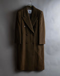 "BURBERRYS" Peaked lapels double breasted olive brown coat