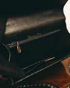 "Christian Dior" 70's-80's Ostrich textured leather handbag