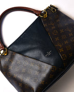 LOUIS VUITTON/ “V Tote mm” Monogram Canvas & Leather Handbag