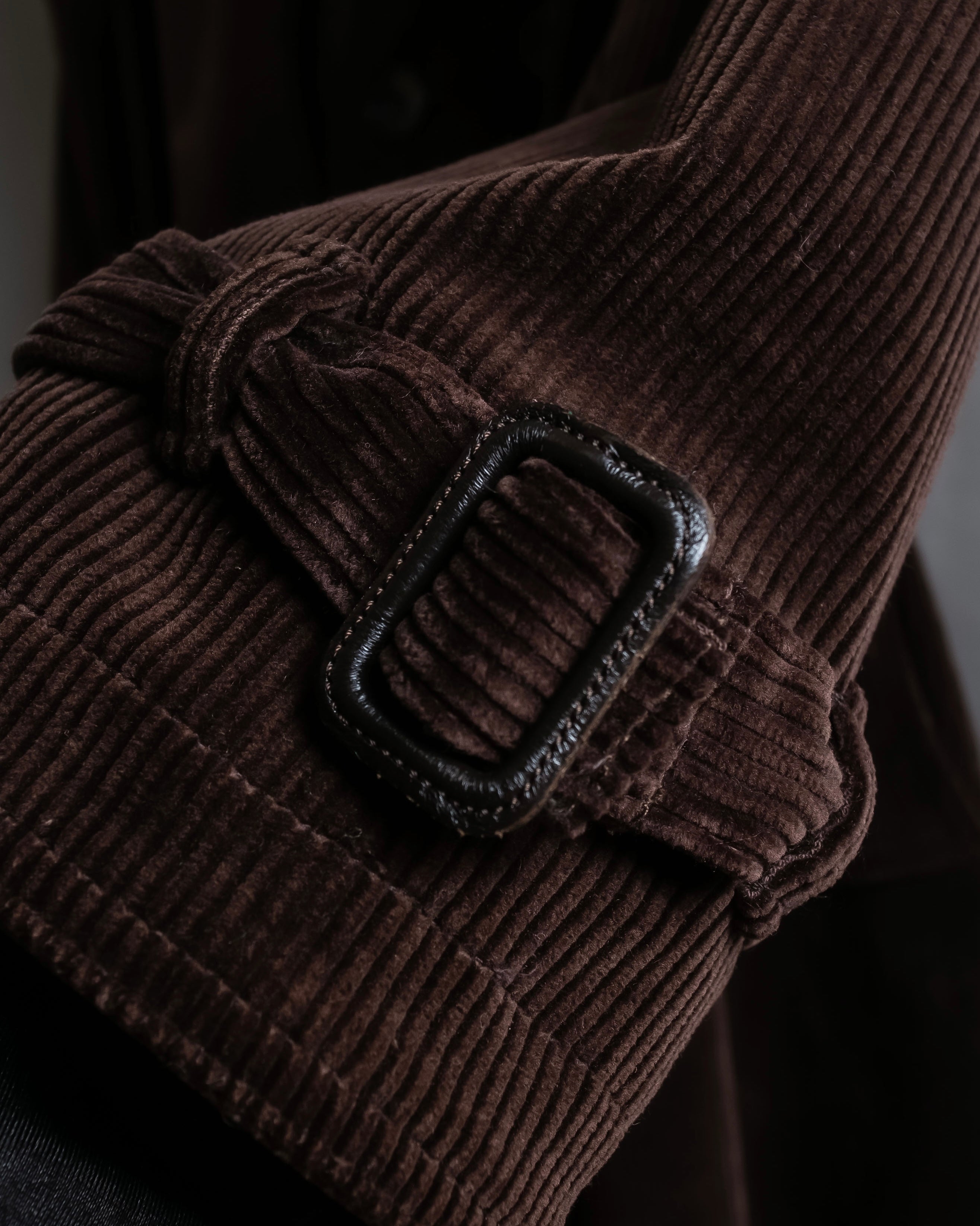 "Barbour" Wide ribbed corduroy maxi-length trench coat