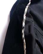 BURBERRY/ Slim Fit Single Breasted Corduroy Set Up Black