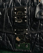 -SPECIAL- "MIU MIU" 00's-10's Glossy gathered leather handbag