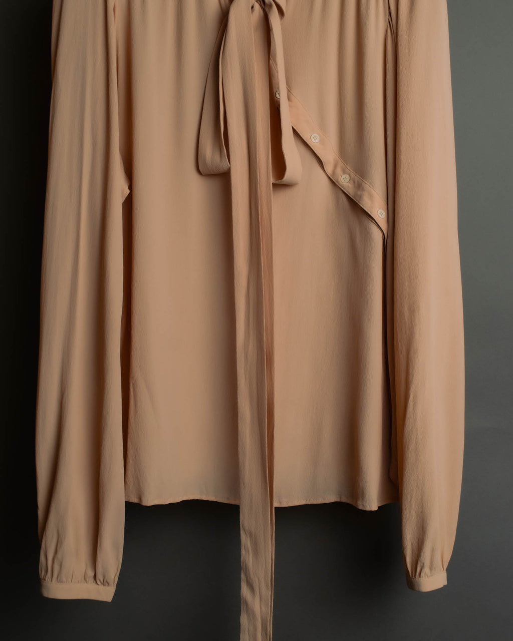 "N°21" 2020's Asymmetric bow tie acetate silk blouse