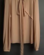 "N°21" 2020's Asymmetric bow tie acetate silk blouse