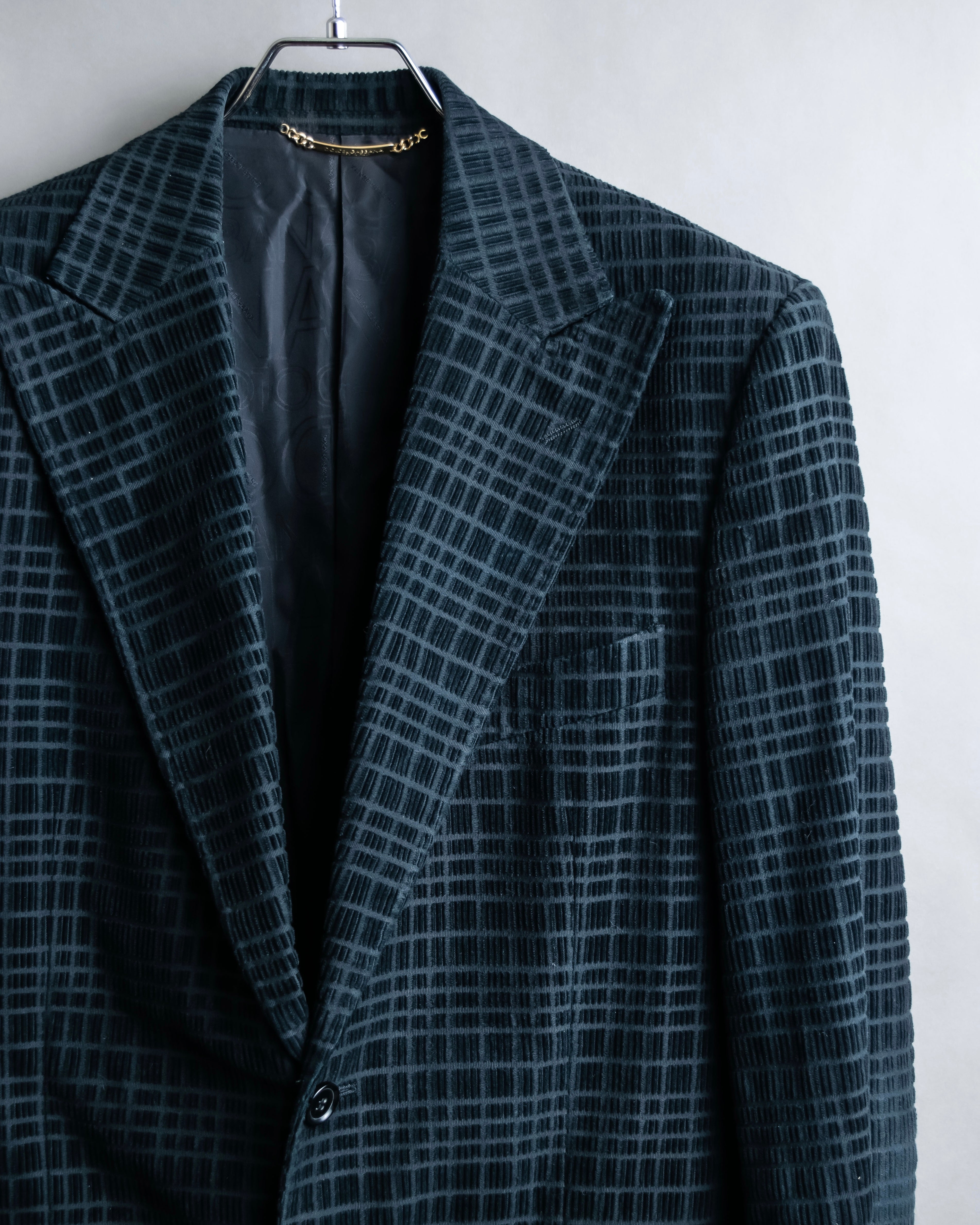 "DOLCE &amp; GABBANA" Checkered velvet tailored jacket