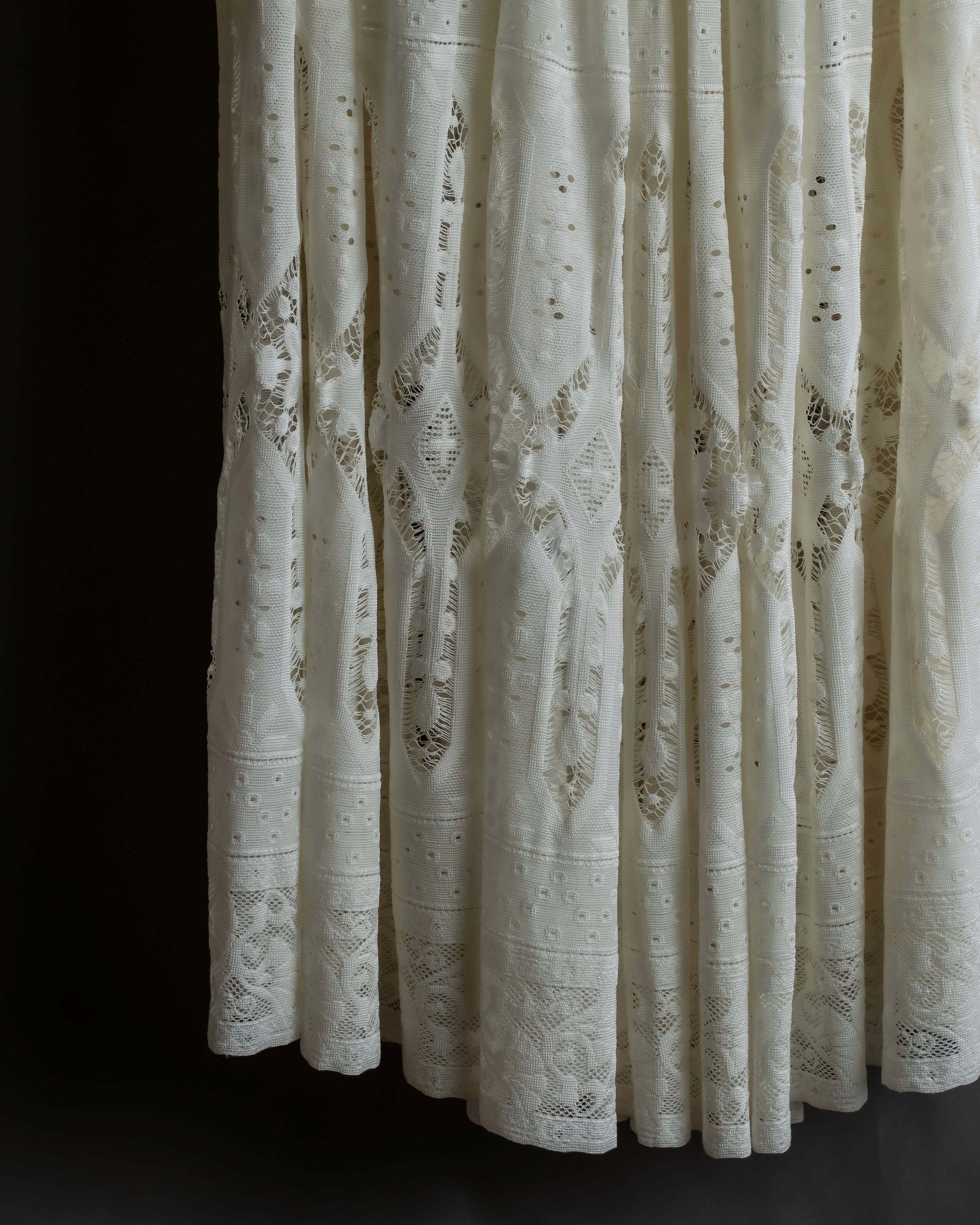 "YOHJI YAMAMOTO" 1992SS eyelet cutwork lace design long skirt