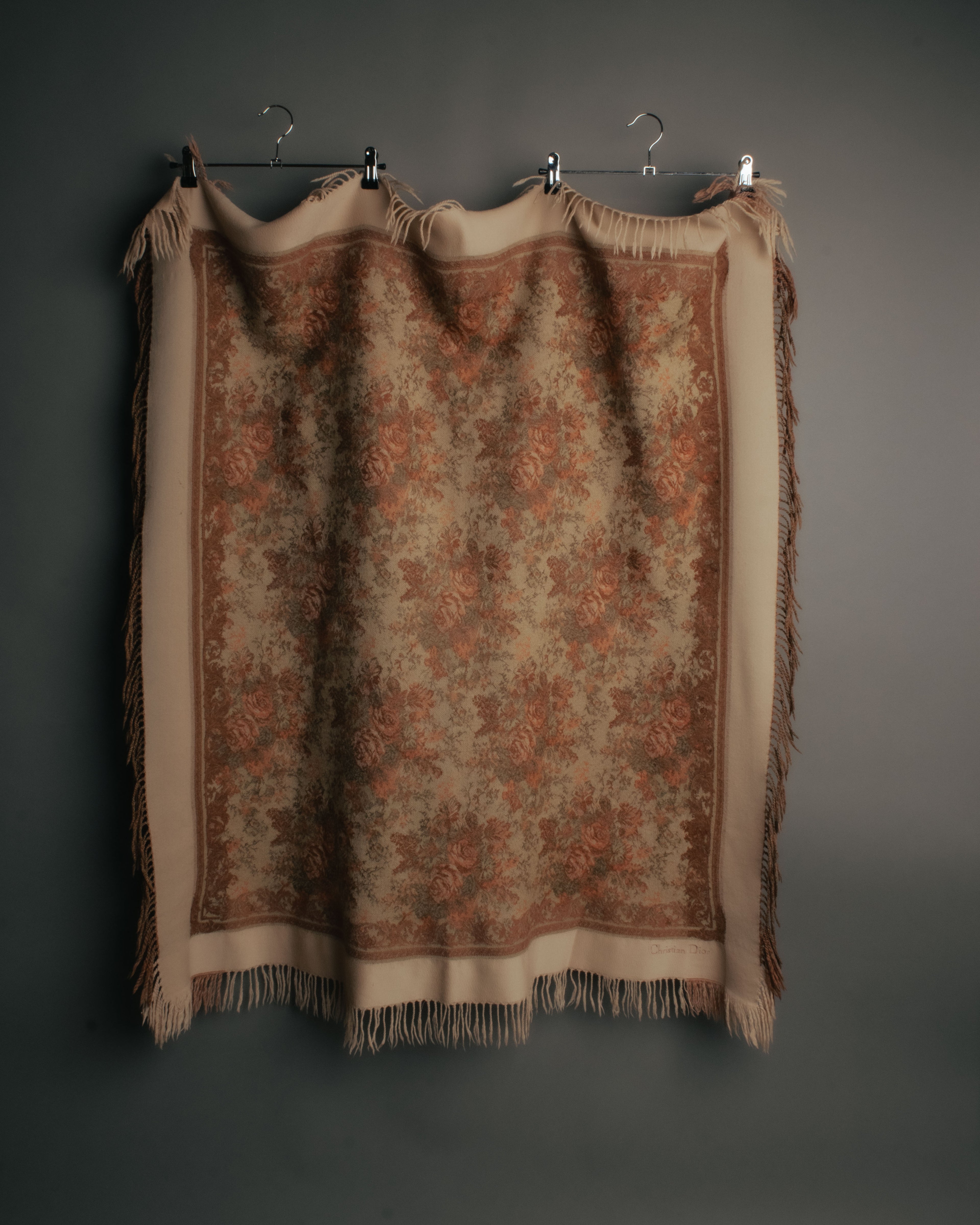“Christian Dior“ 80’s-90’s Floral jacquard fringed stole